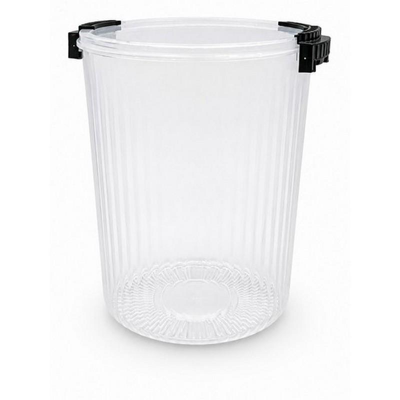 CH26977_507oz / 15L CLEAR 'FLUTED' ROUND STORAGE CONTAINER WITH LATCHES - 18 image