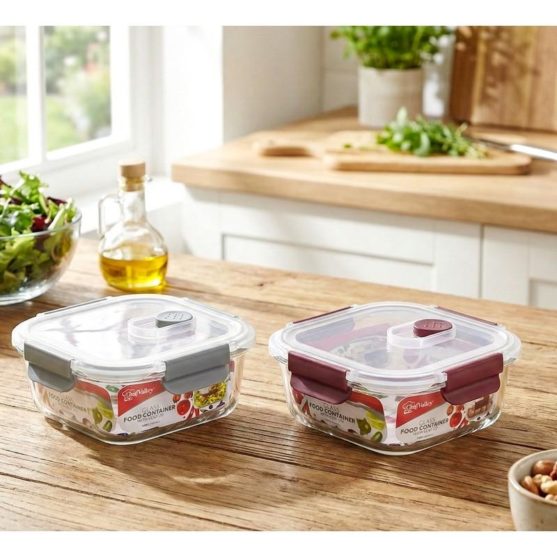 CH87186_SQUARE GLAS FOOD CONTR W/VENT 27OZ 800ML-12 image