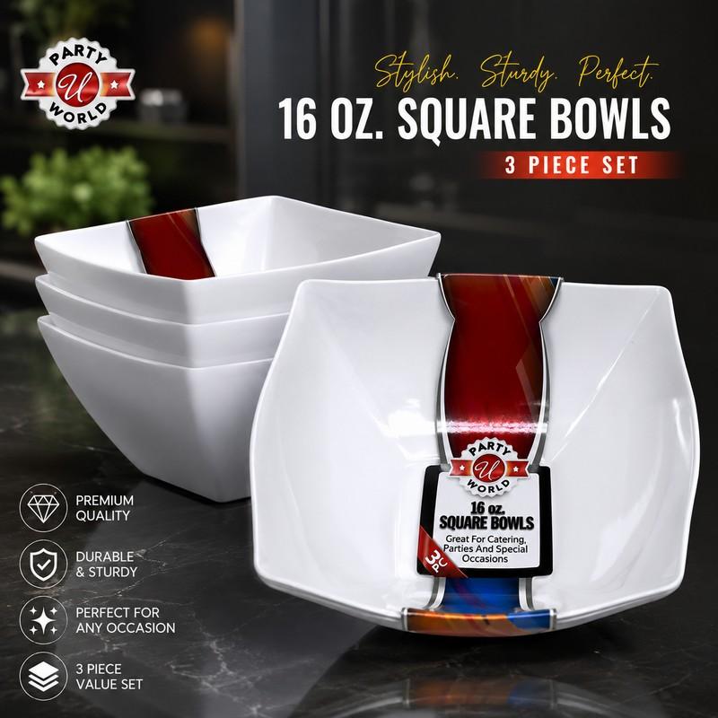 CN90040_16OZ SQUARE PLASTIC BOWL 3CT-24 image