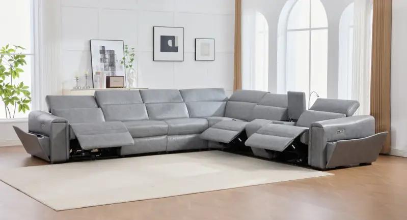 Divani Power Recliner Sectional (Grey)