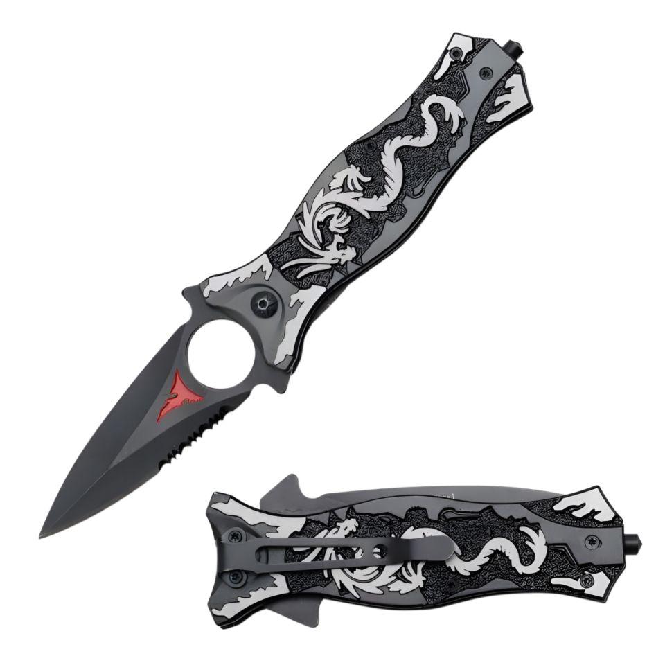 Dragon Style Spring Assist Folding Pocket Knife PK-851GY image