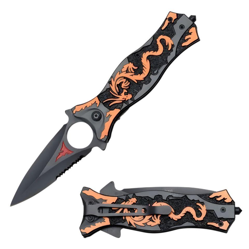 Dragon Style Spring Assist Folding Pocket Knife PK-851OR image