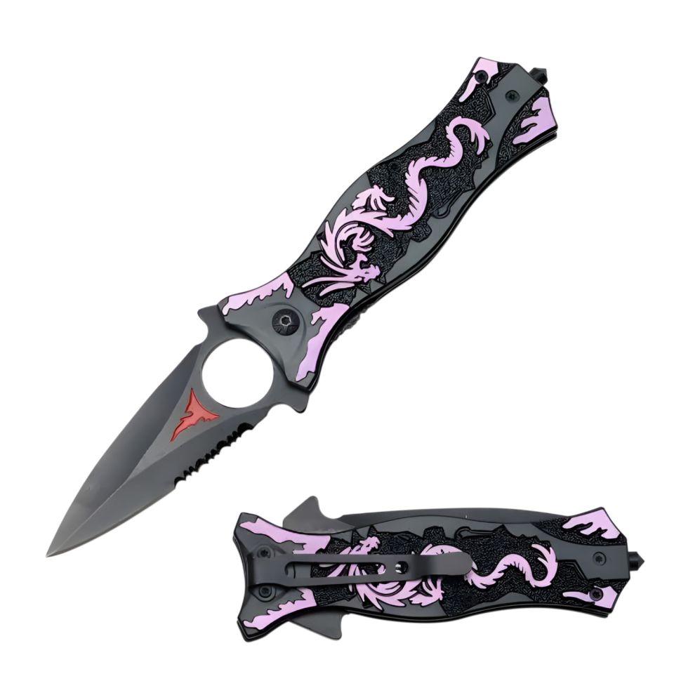 Dragon Style Spring Assist Folding Pocket Knife PK-851PE image