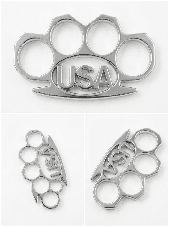 Heavy Duty Silver USA Buckle Knuckle & Paperweight SE-1403S