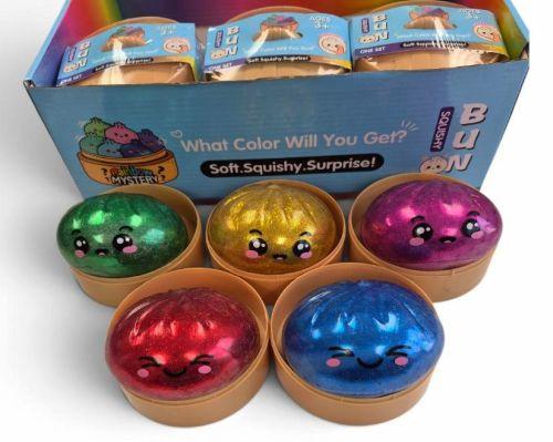 Mystery Glitter Dumplings Assorted Metallic Colors Smiling Faces in Steamer Shrink Wrapped (006) NEW LOWER PRICE