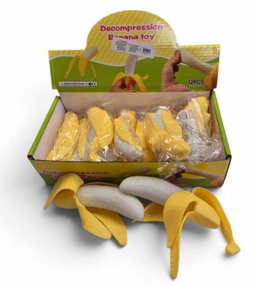 Squishy Foam Based 6″ Pull & Stretch Banana in Display (22089)