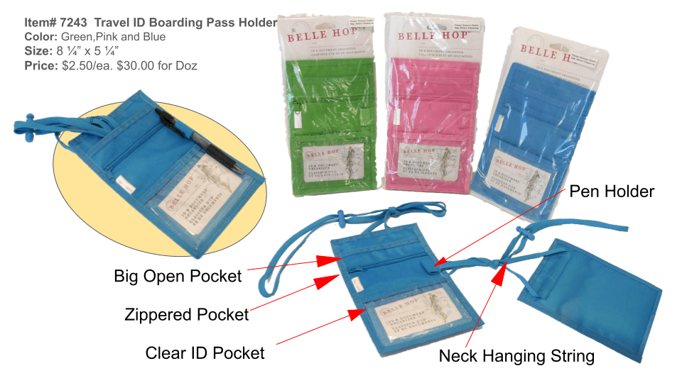 Travel ID Boarding Pass Holder in 3 Colors image