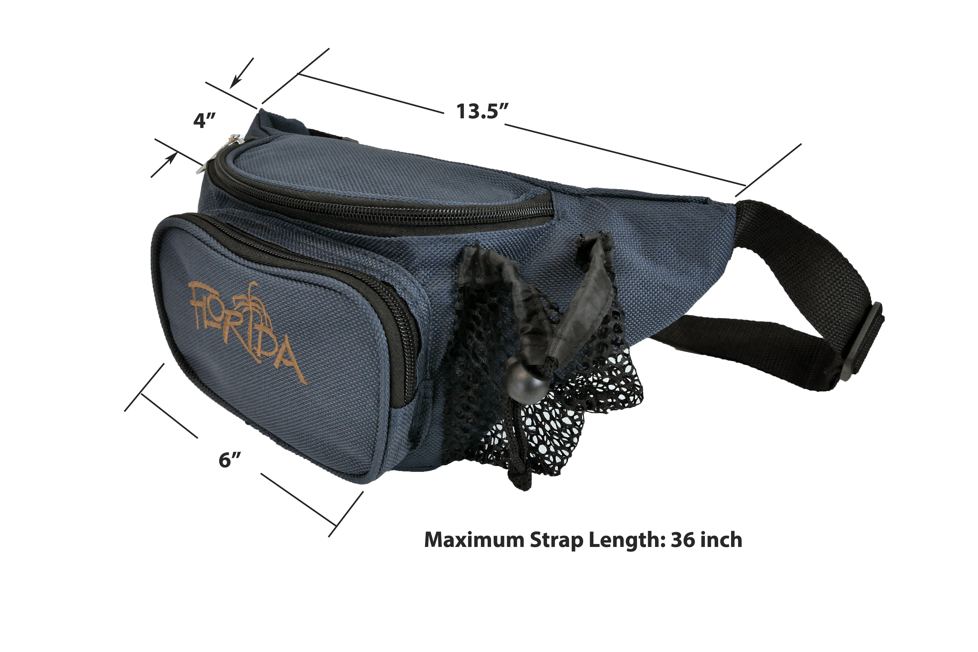 Lightweight Embroidered "Florida" Fanny Pack Navy image