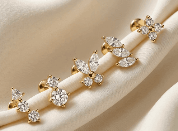 Wholesale Flat Back Stud Earrings – Multi-Piercing & Cartilage Styles image