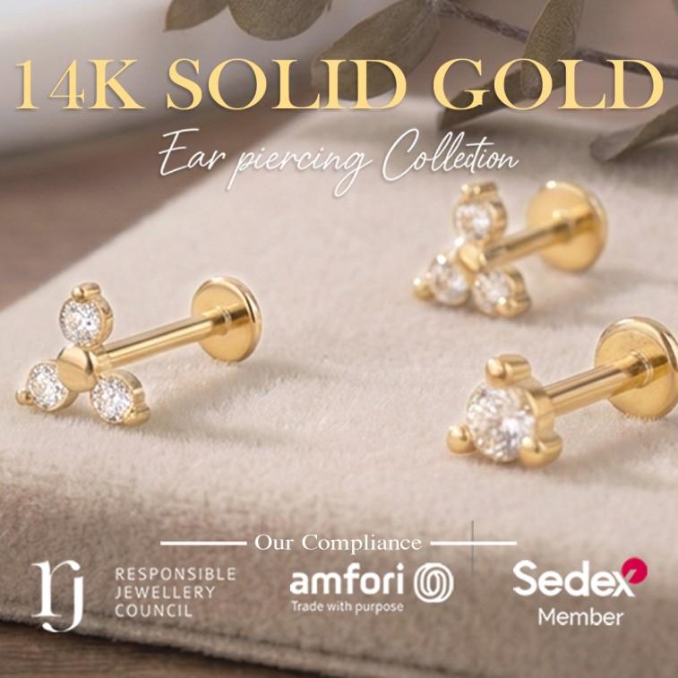 Wholesale 14K Gold Ear Labrets & Piercings image