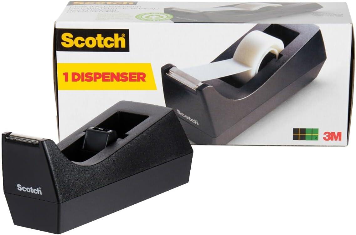 Scotch C-38 Desktop Tape Dispenser, Black, 1-Inch Core