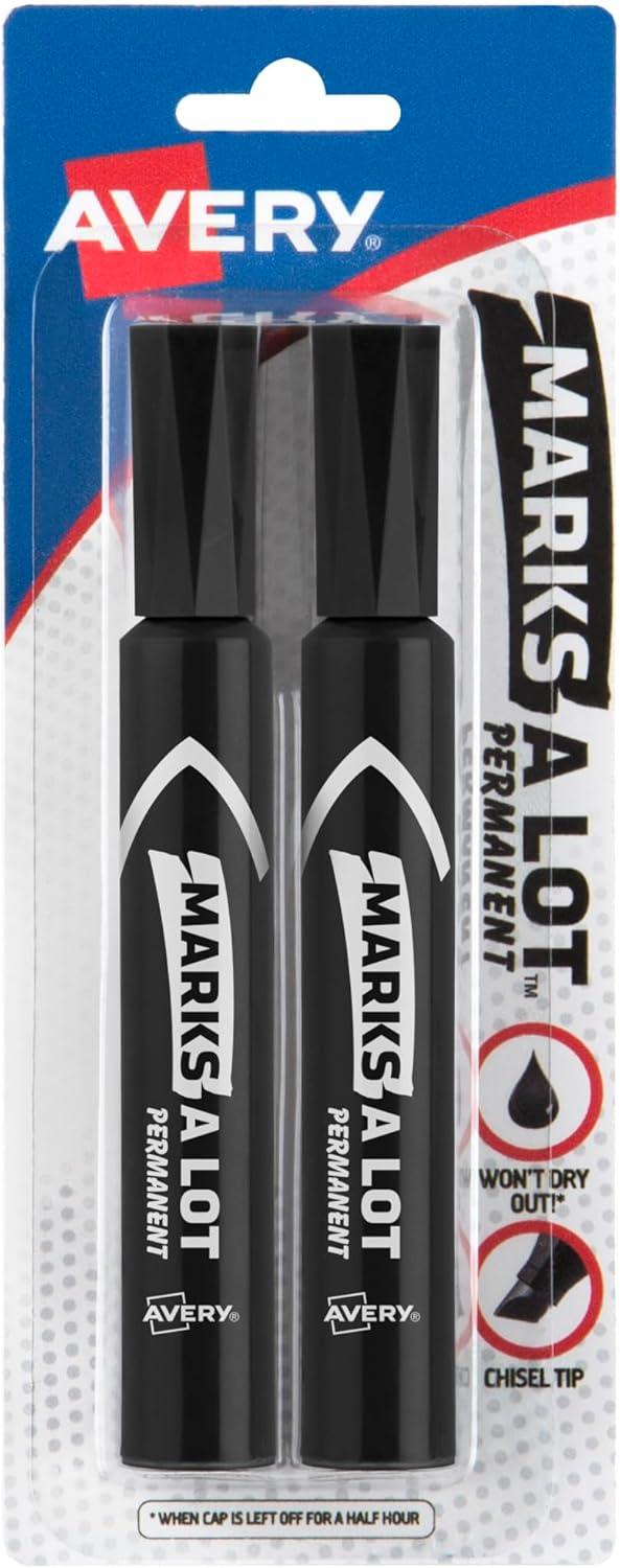Avery Marks-A-Lot Permanent Marker, 2 Pack