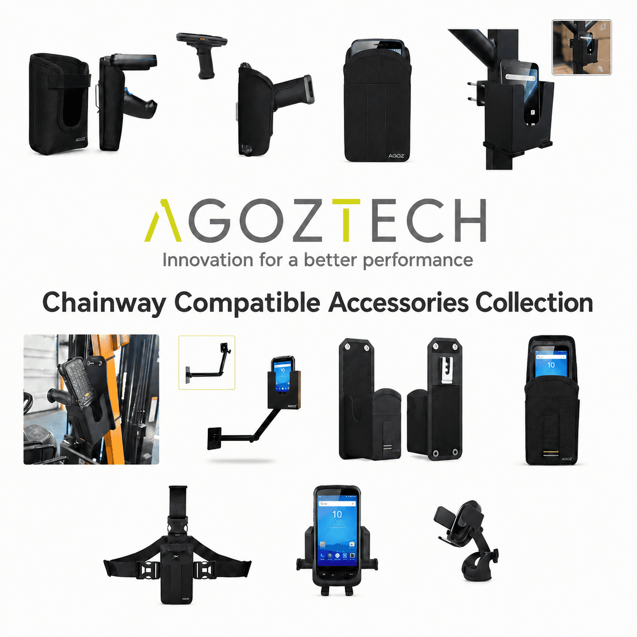 Chainway-Compatible Scanner Holsters, Mounts & Carry Solutions by AgozTech