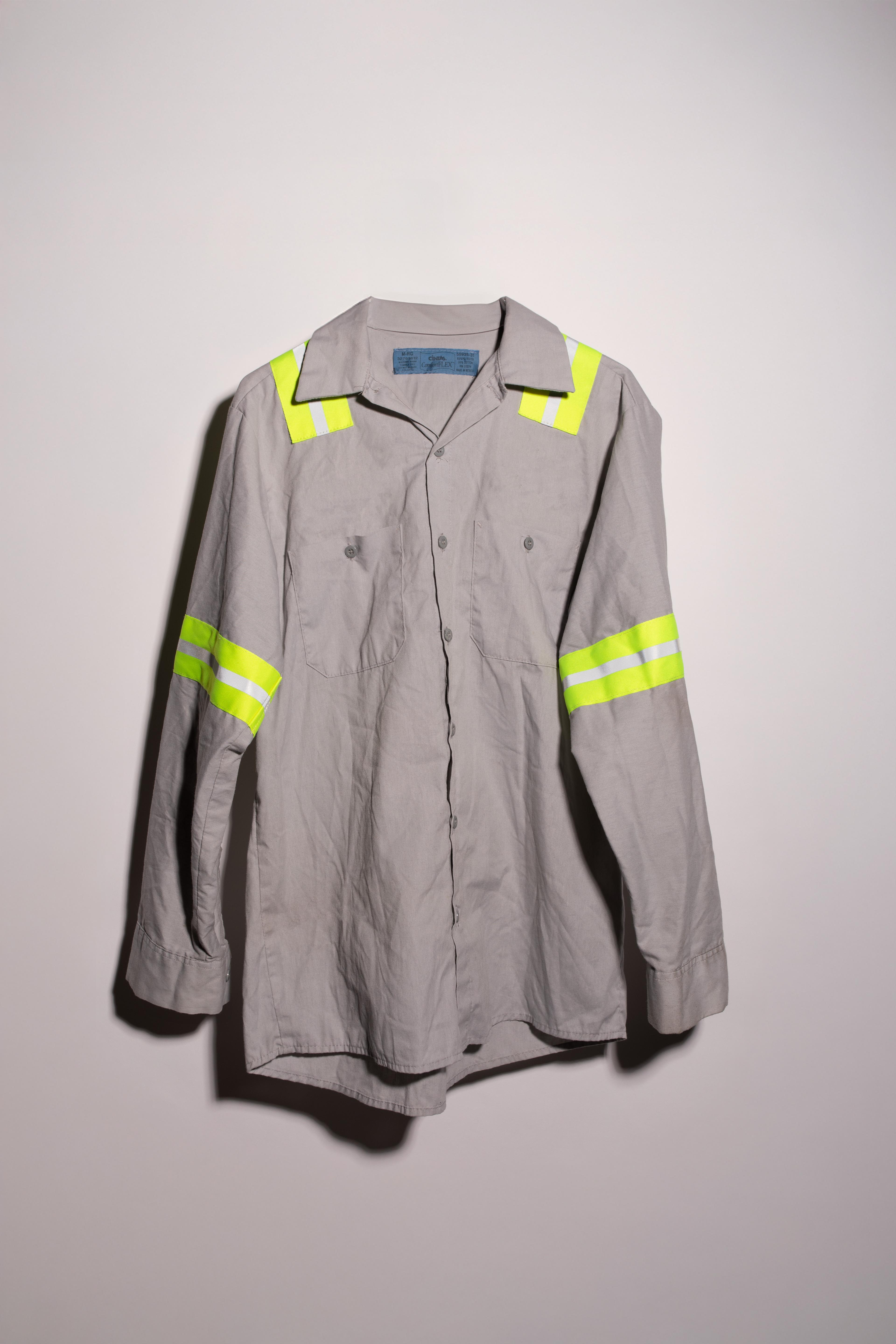 Men's Hi-Vis Long Sleeve Work Shirt - Gray (Used) image