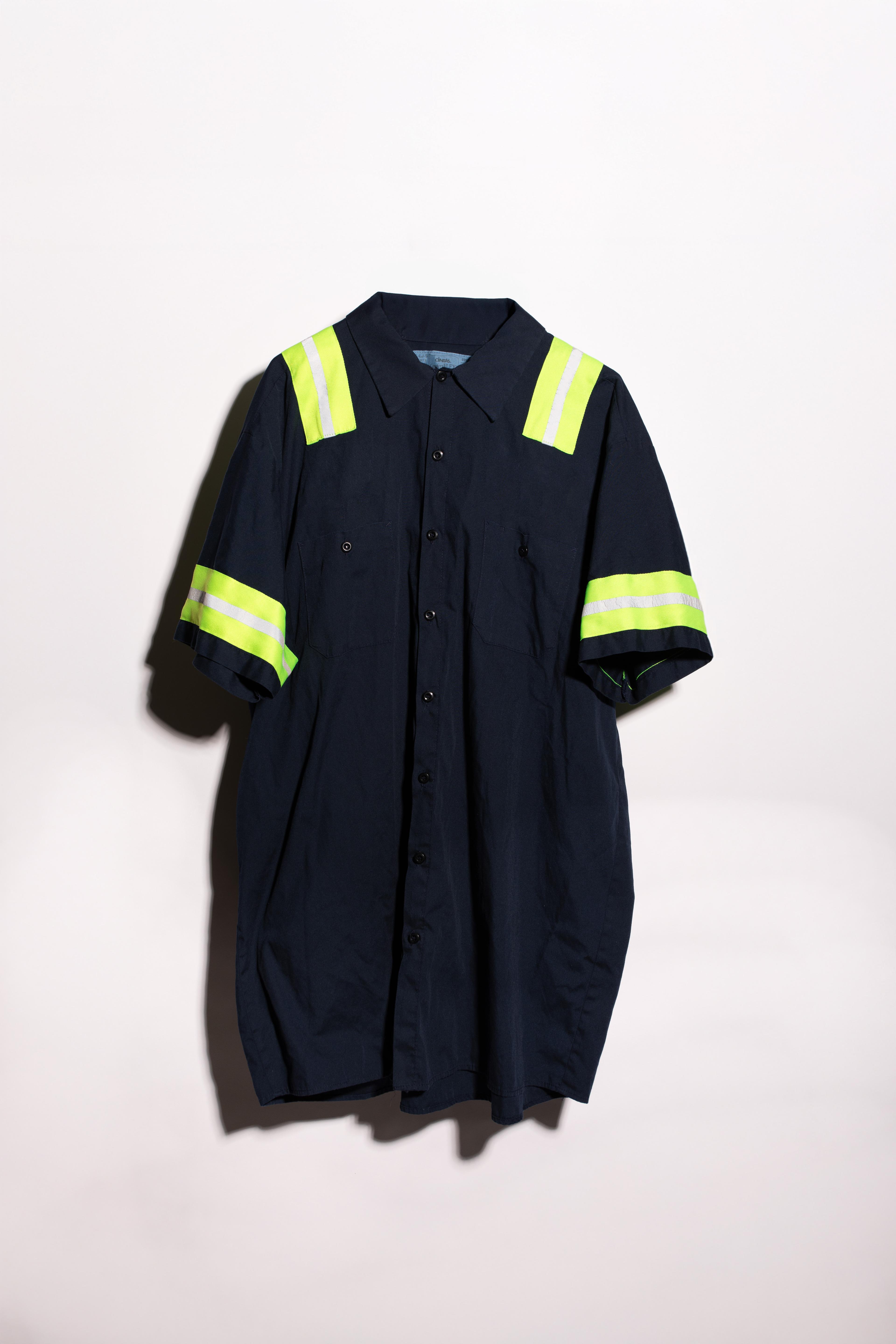 Men's Hi-Vis Short Sleeve Work Shirt - Navy (Used)