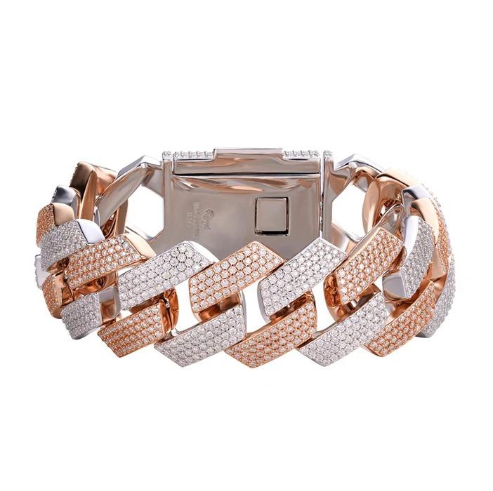 Sterling Silver Moissanite 23mm Miami Cuban 8.50 Inch Men's Bracelet RP+PP 22 Cttw image