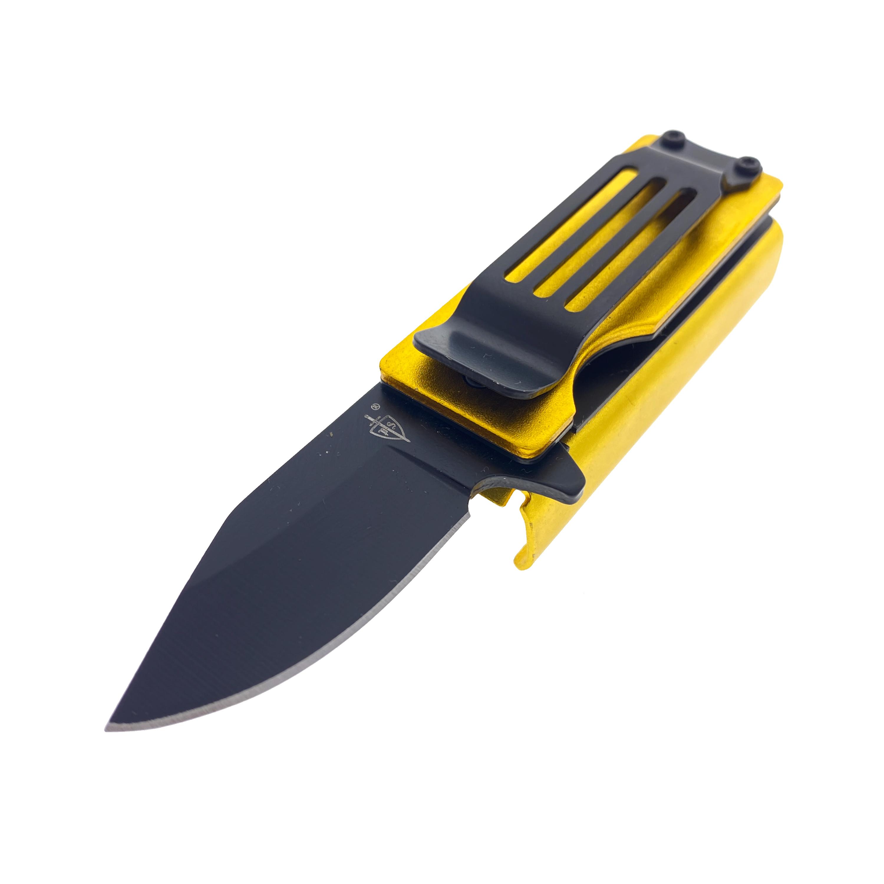 4 1/2" Gold Spring Assisted Lighter Knife