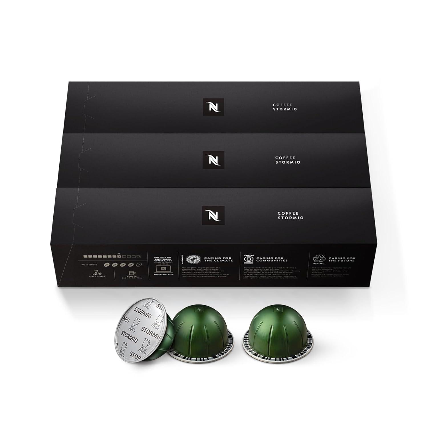 Nespresso Vertuo Stormio Coffee Capsules β Dark Roast Coffee Pods, 30 Count, Bold & Intense Flavor, Brews 7.8 oz Coffee image