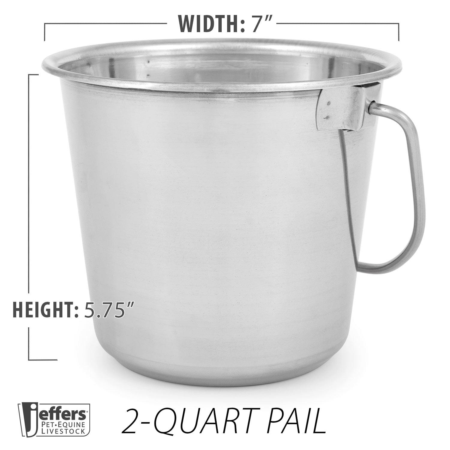 Jeffers Multi Purpose Stainless Steel Round Pail with Handle, 2 Quart image