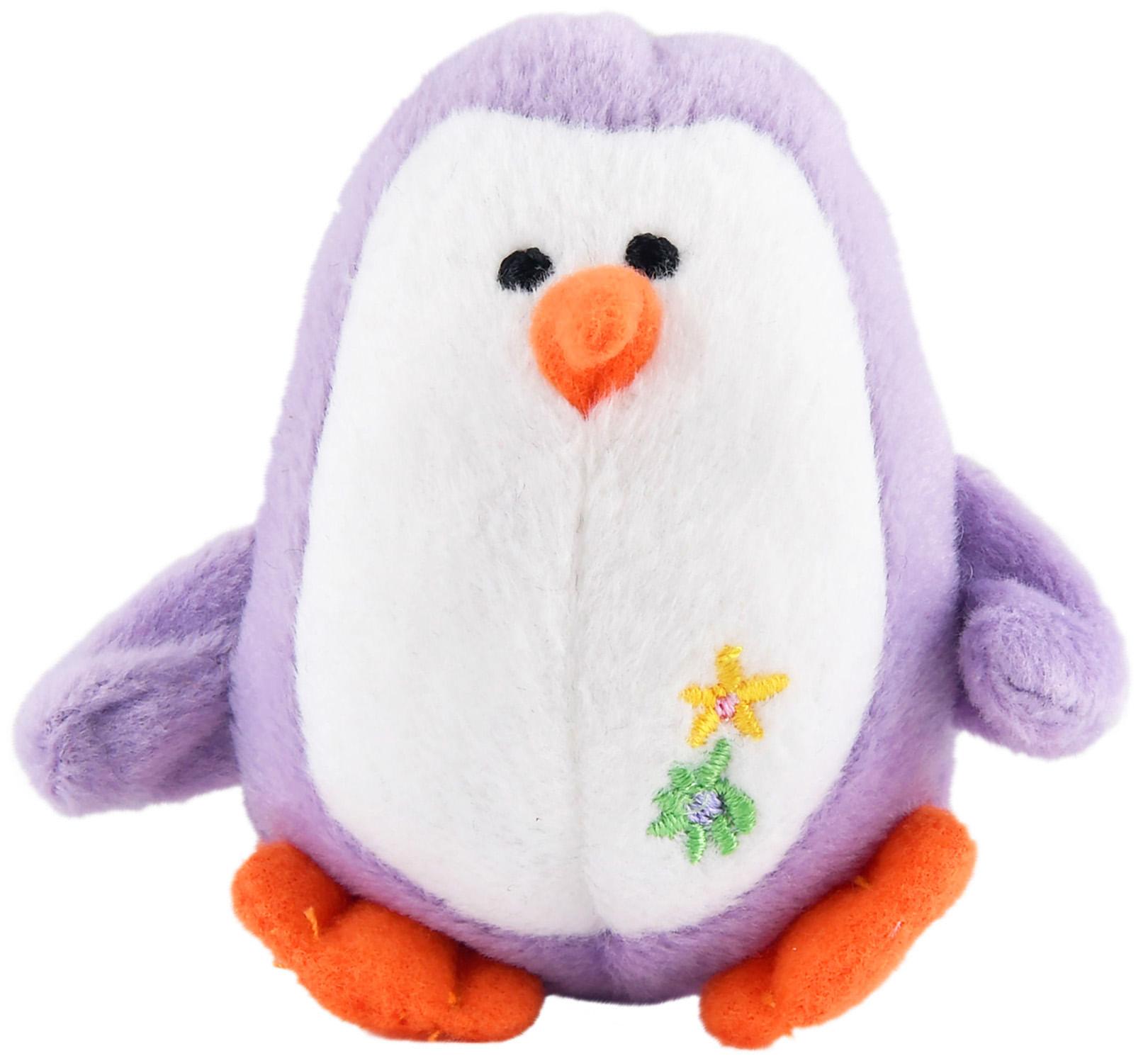Jeffers Color Plush Penguin Squeaky Toy for Small Dogs, Purple, 3" image