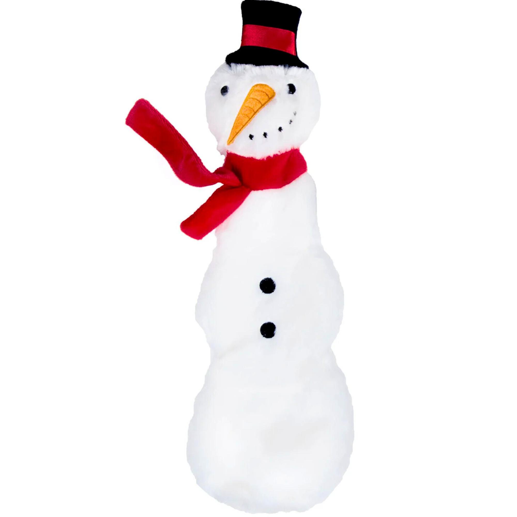 Jeffers Pet Plush Christmas Dog Toy with Squeaker, Mr. Snowman 12" image