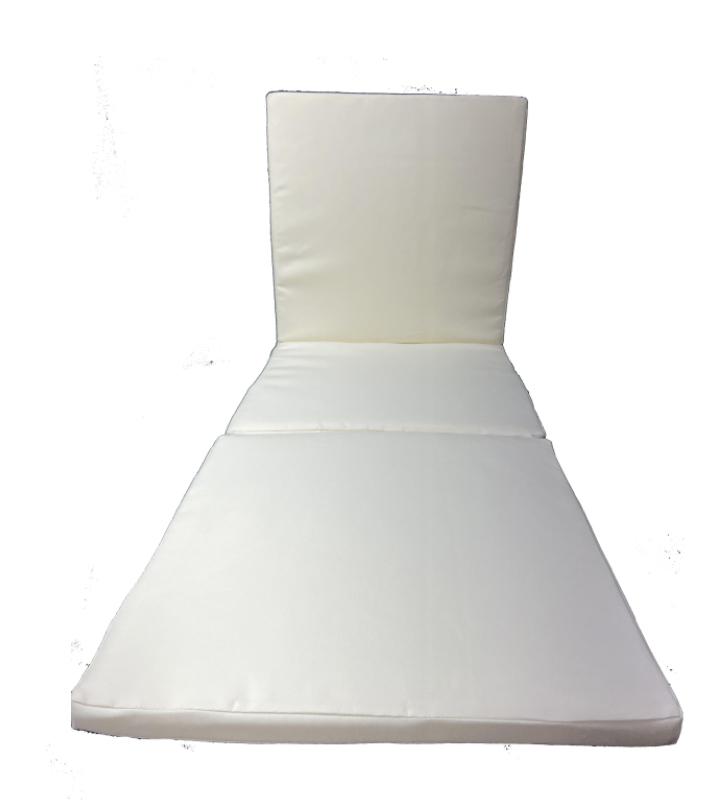 Jamaica Lounge Cushion – Cream Outdoor Chaise Replacement Cushion, Water-Resistant Fabric, 76.75” x 25.5” x 2”, Tie Fasteners image