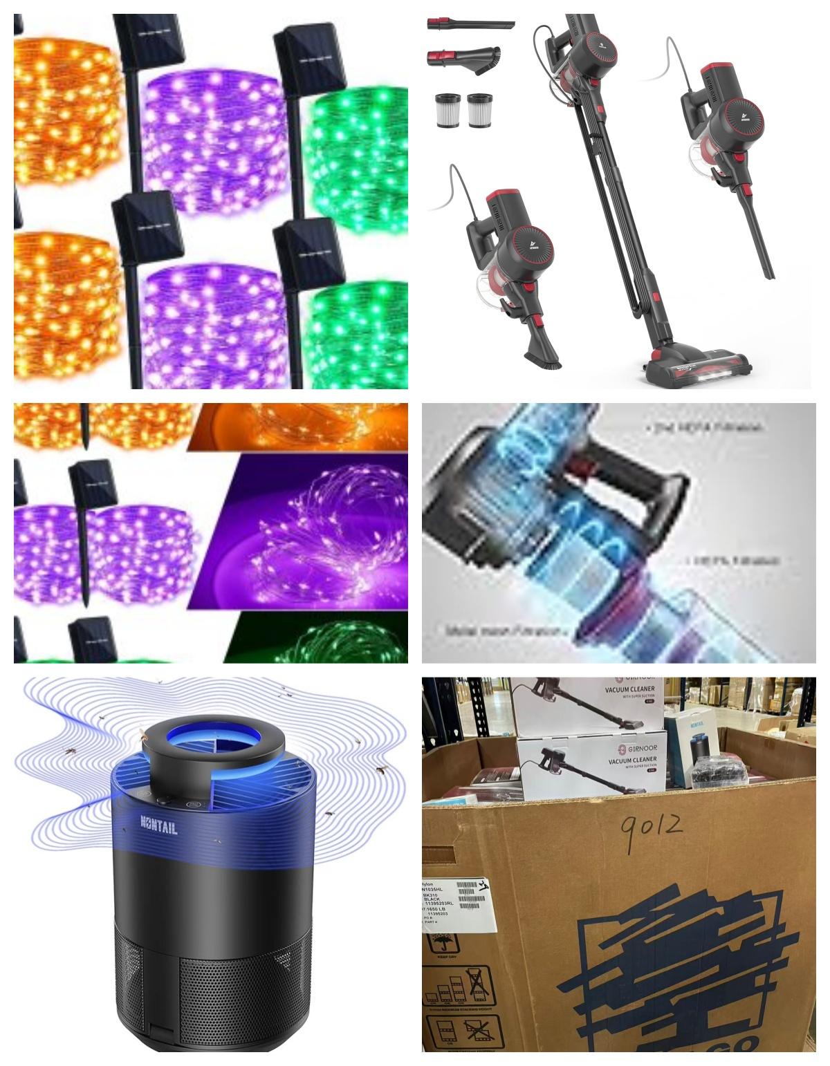 6 Pcs Halloween Fairy String Lights 39.4ft 120 LED Powered Solar ,Vacuum Cleaner, 600W Powerful 20KPA Suction Corded Stick, Fruit Fly Trap for Indoor image