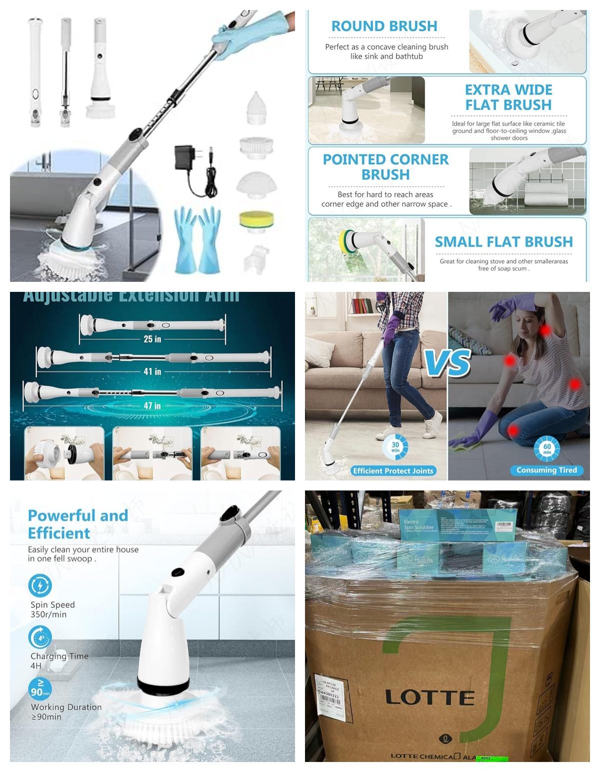 Shower Scrubber for Cleaning,Electric Spin Scrubber Cordless Shower Cleaning Brush image
