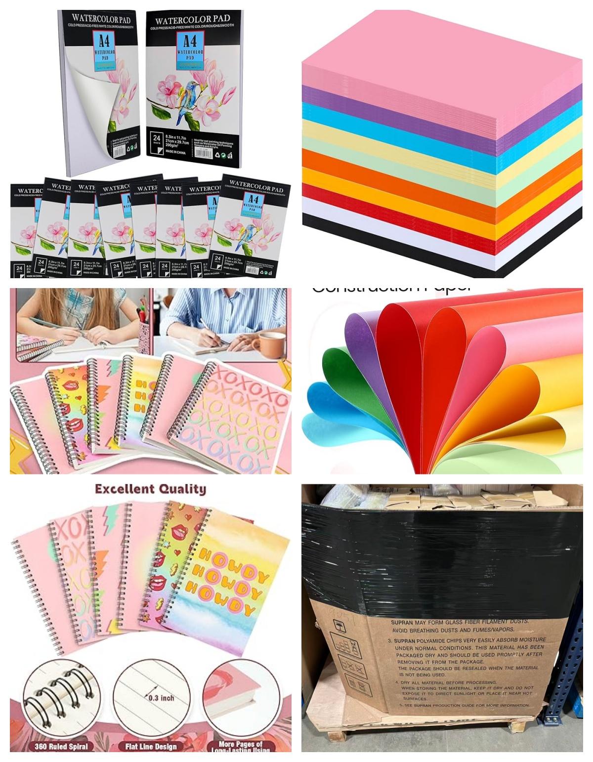 A5 Preppy Pastels Notebook, Watercolor Paper Pad, 8.3 x 11.7 Inches, 10 pcs, 500 Sheets Heavyweight Construction Paper i