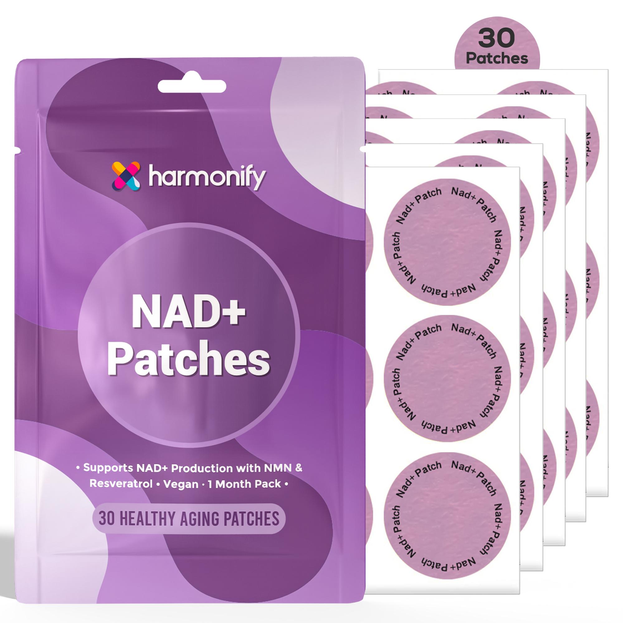 NAD Patches Wellness Support | 6X Stronger Formula | NMNH, Resveratrol, Hyaluronic Acid, Vitamin C, & Coq10 l Premium 8-Hour Time-Release Patch image