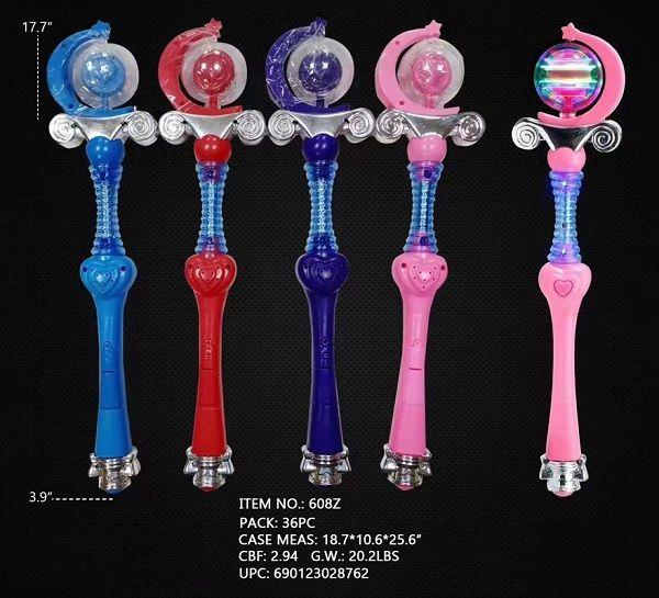 17.7" LIGHT UP SPINNING PRINCESS WAND image
