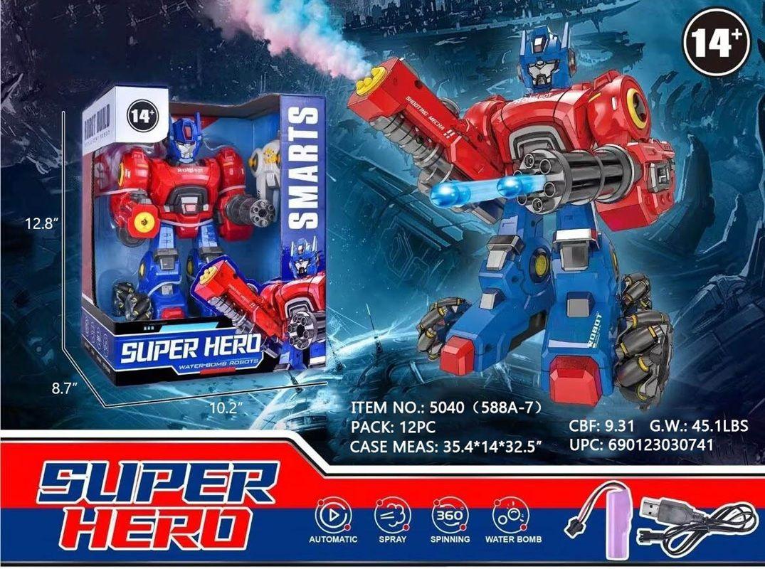 BOX 10 X 13", R/C SUPER HERO ROBOT W/ LIGHT & SOUND image