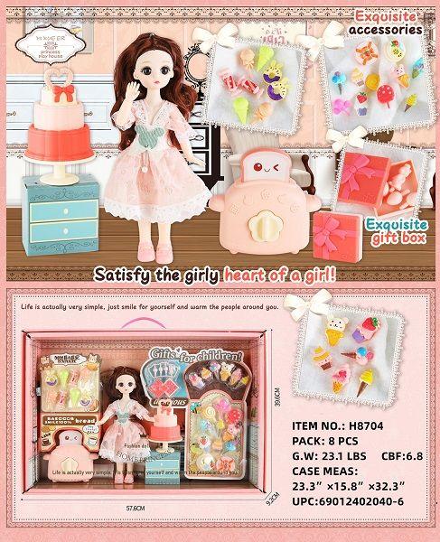 BOX SET DOLL W/ CAKE & CANDIES