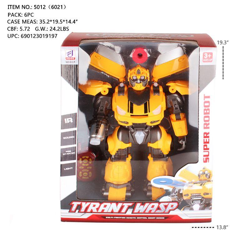 R/C 16" YELLOW WASP SUPER ROBOT W/ LIGHT & SOUND