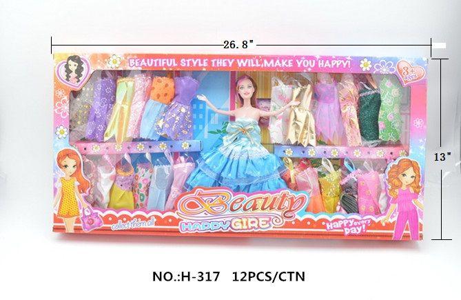 DOLL W/ 24 DRESSES SET image