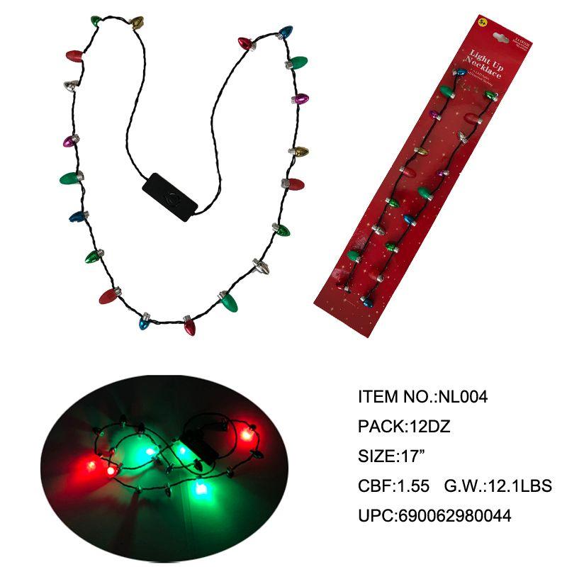 17", 20 MINI LIGHT UP BULBS HOLIDAY NECKLACE