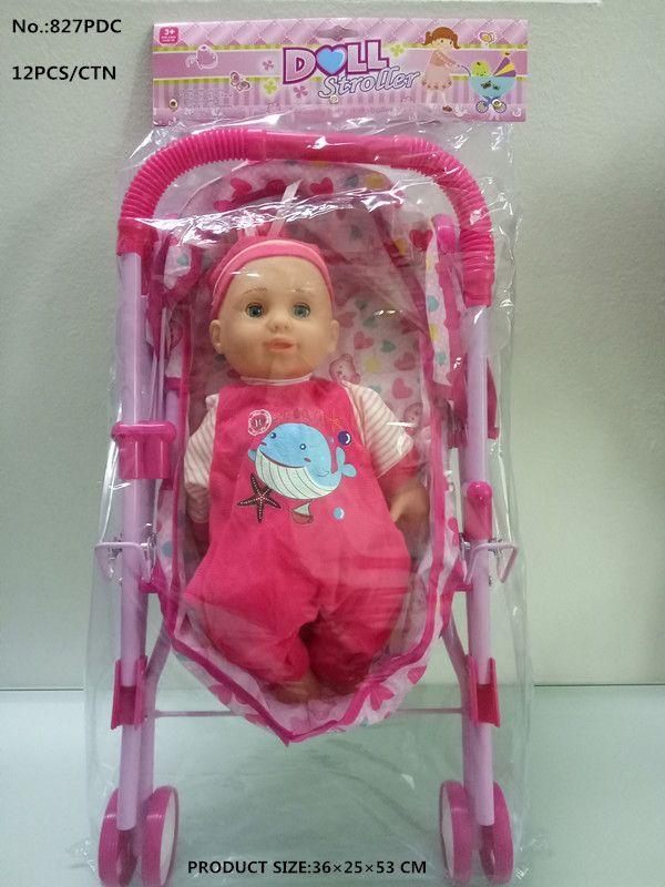 10 X 21" BABY DOLL & FLORAL STROLLER SET image