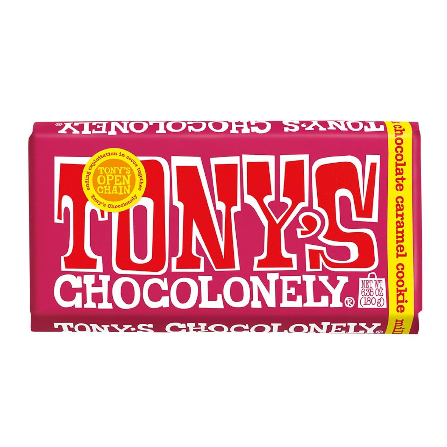 Tony’s Chocolonely Belgian Milk Chocolate Candy Bar With Caramel & Cookie for Snacks image