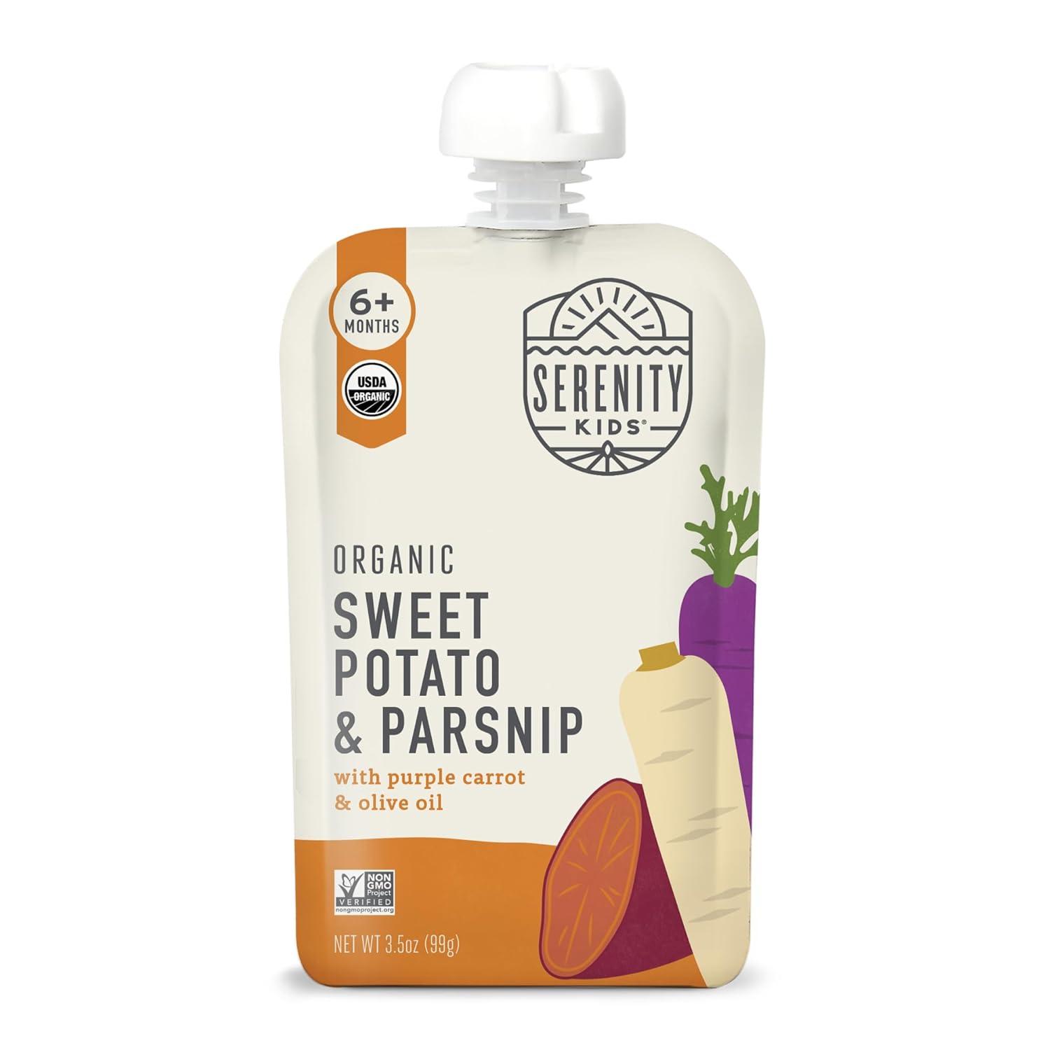 Serenity Kids 6+ Months USDA Organic Veggie Puree Baby Food Pouches