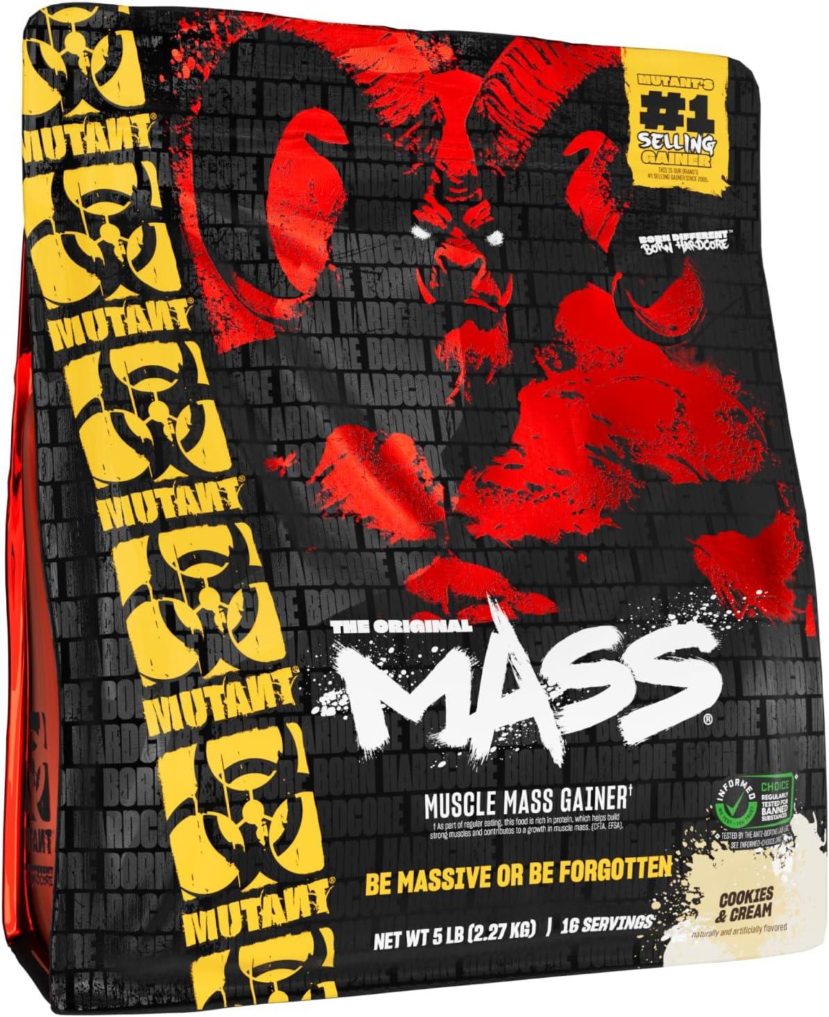 Mutant Mass Weight Mass Gainer Protein Powder Cookies and Cream - 5 Pound image