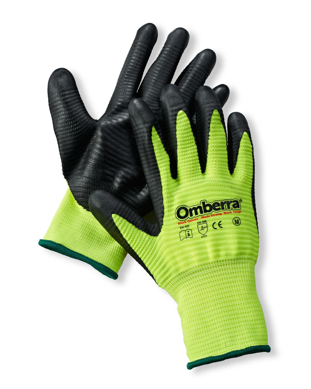 Omberra Hi-Viz Nitrile Work Gloves