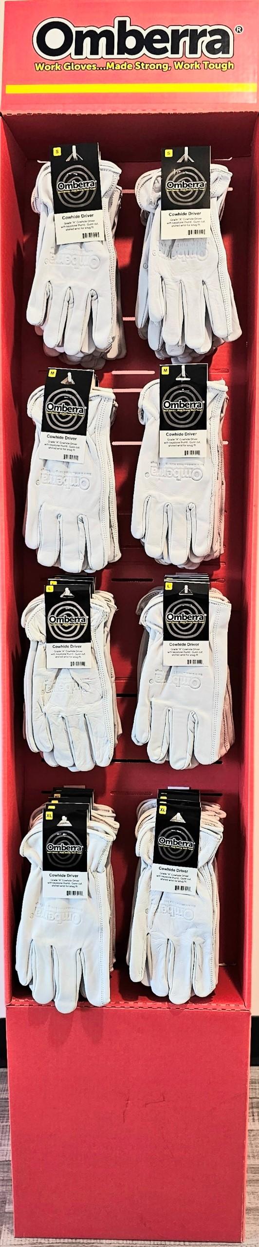 Omberra Cowhide Driver Leather Work Gloves Floor Shipper image