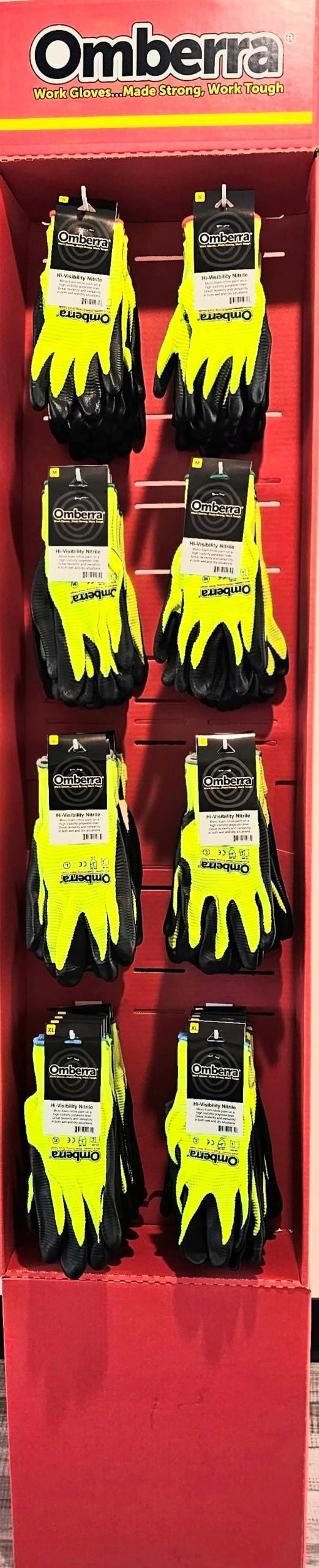 Omberra Hi-Viz Nitrile Work Gloves Shipper