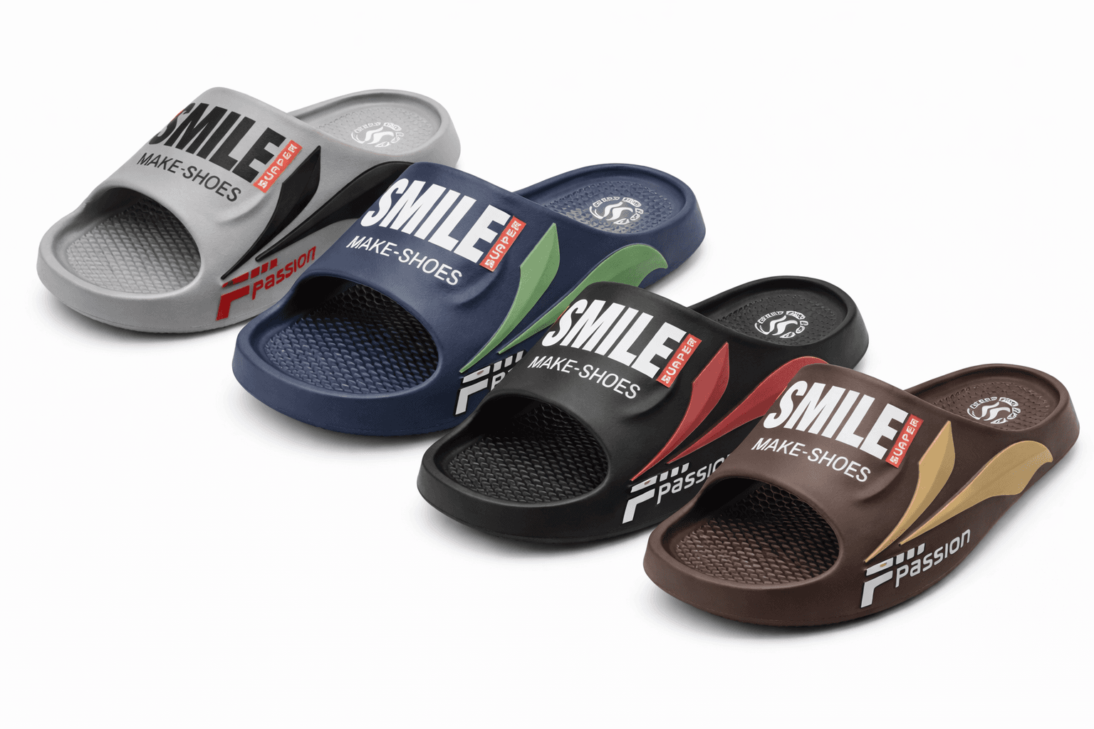 EVA SLIDES PACK OF 30 PAIRS 4 COLORS AND 5 SIZES MIX image