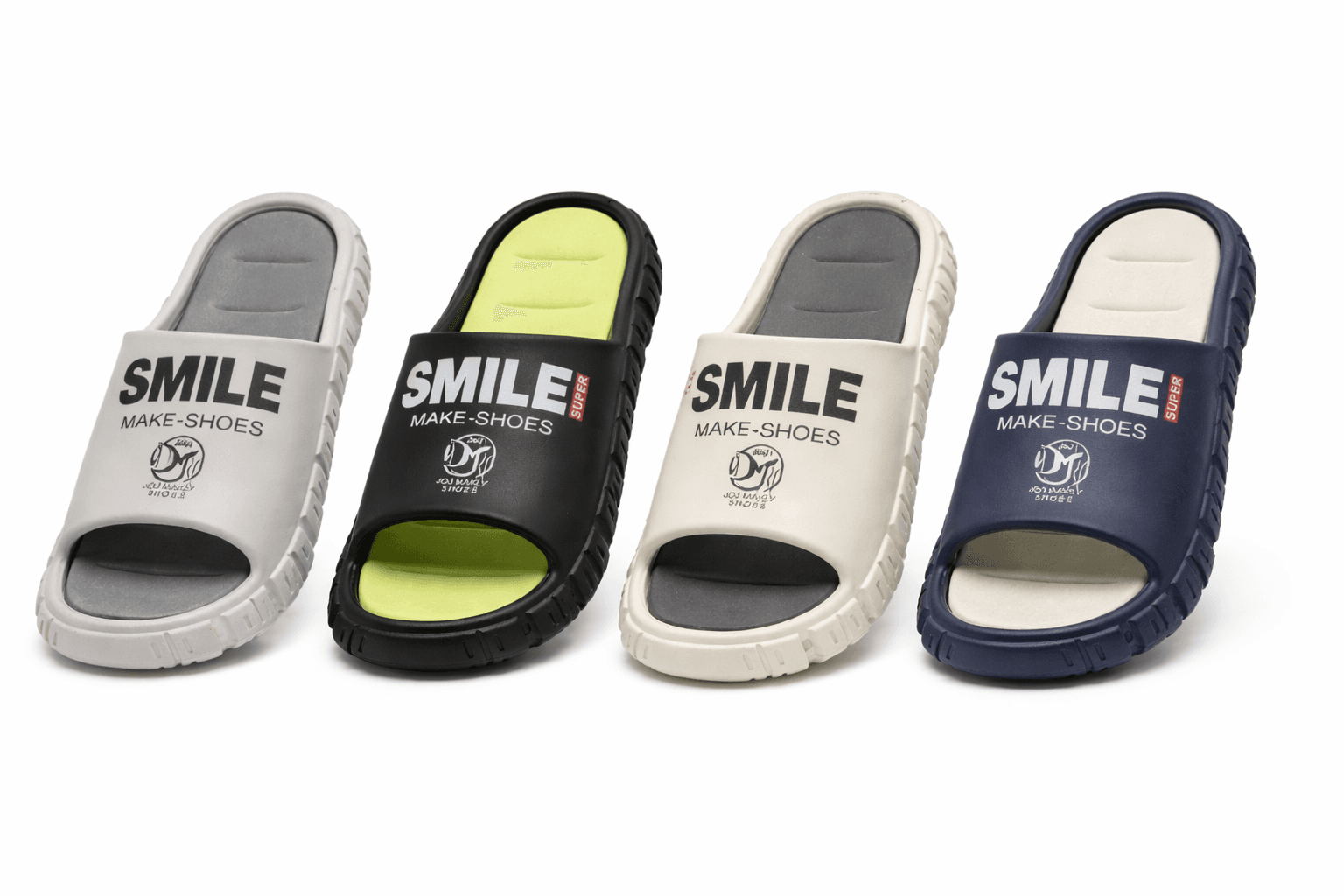 Men’s SLIDES CASE OF 30 PAIRS BLACK BLUE BEIGE GRAY with Arch Support image