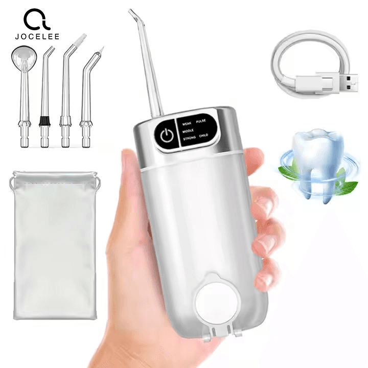 Portable Dental Water Flosser Oral Irrigator USB Rechargeable Water Floss Jet Tooth Pick 4 Tips Mini 300ml Mouth Washing Machine image