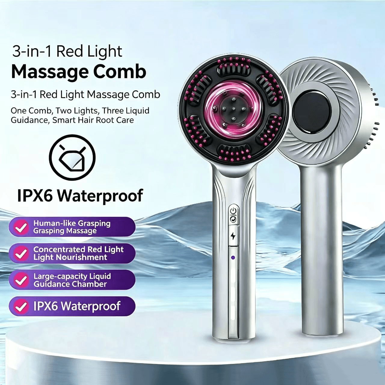 Promotes Hair Absorption Electric Hair Oil Massager Portable Hair Scalp Massage Brush to Relieves Head Fatigue image
