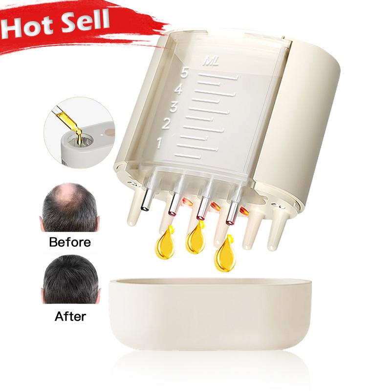 Electric Scalp Massager Brush with Oil Applicator Red Light Head Massage Comb for Hair Care Growth image