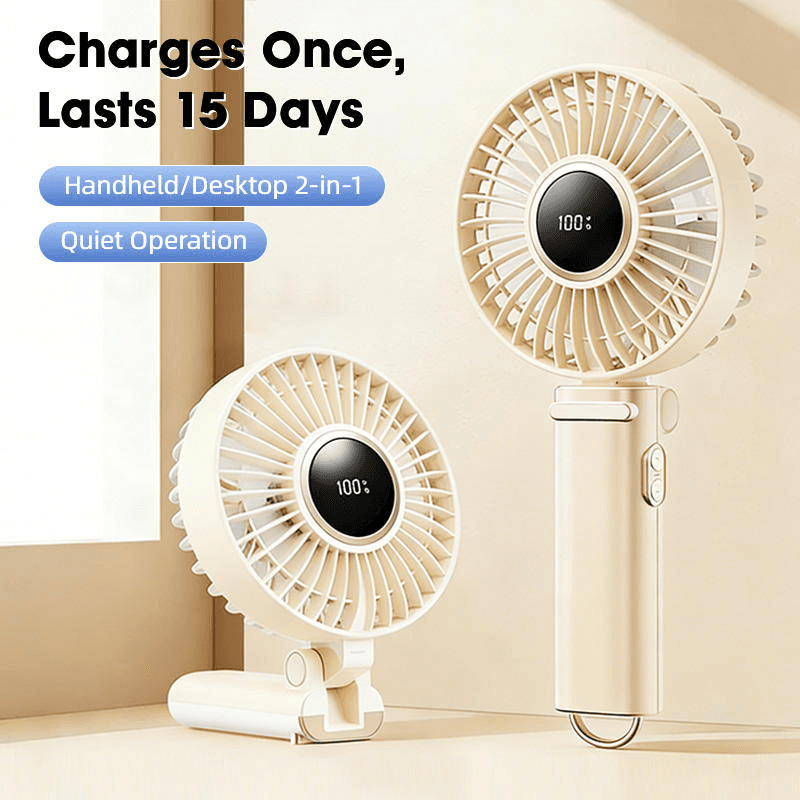 USB Handheld Fan Foldable Plastic Electric Fan Mini Portable Charging Office Student Car Outdoor Perfect Gift image