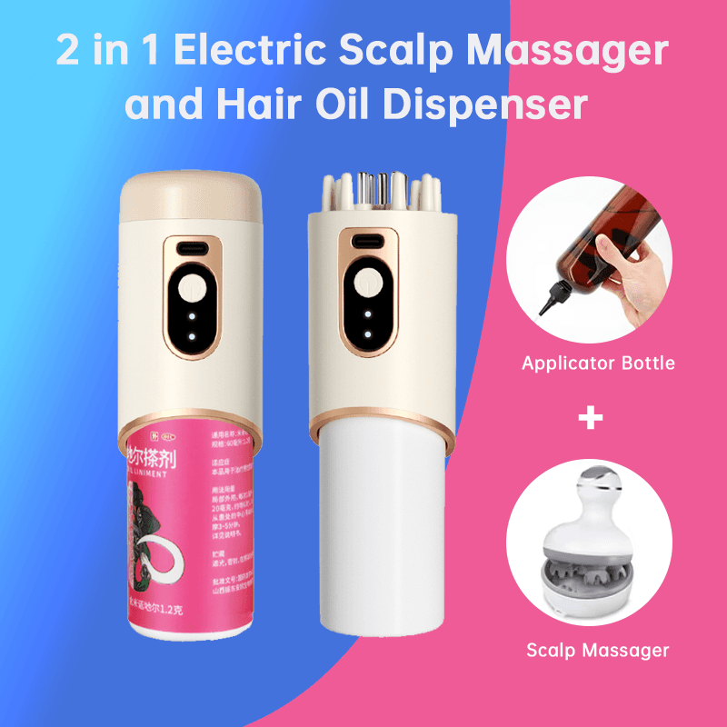 Head Massager Device EMS Red Light Therapy Scalp Massage Brush With Oil Applicator Hair Growth Comb